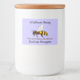 Cartoon Bee Wildblume Honey Jar Labels Lebensmitteletikett