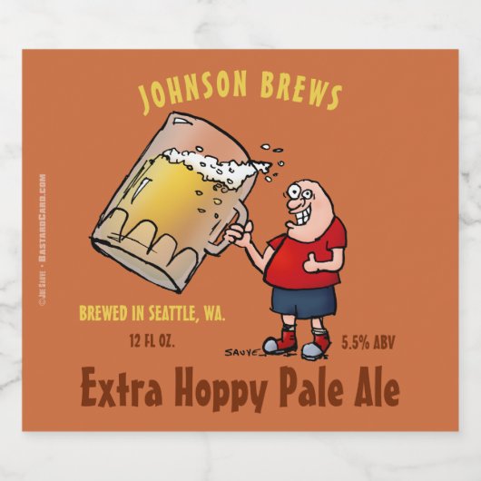 Cartoon Beer Typ Funny Custom Homebrew Bierflaschenetikett (Einzelnes Label)