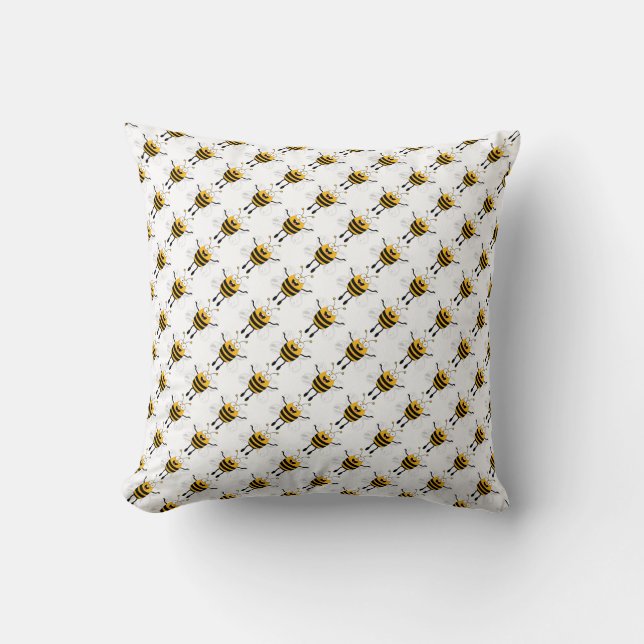 Cartoon Bees Pattern Kissen (Vorderseite)