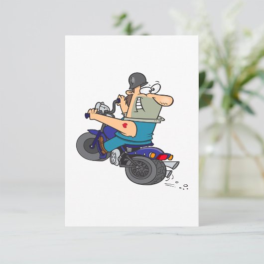 Cartoon bei Einladungen für Motorräder