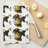 Cartoon bekämpft Adler Küchentuch (Viertel Falte)