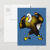 Cartoon bekämpft Adler Postkarte (Vorne/Hinten)