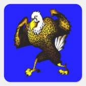 Cartoon bekämpft Adler Quadratischer Aufkleber (Vorderseite)