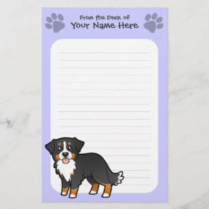 Cartoon Berner Sennenhund Briefpapier