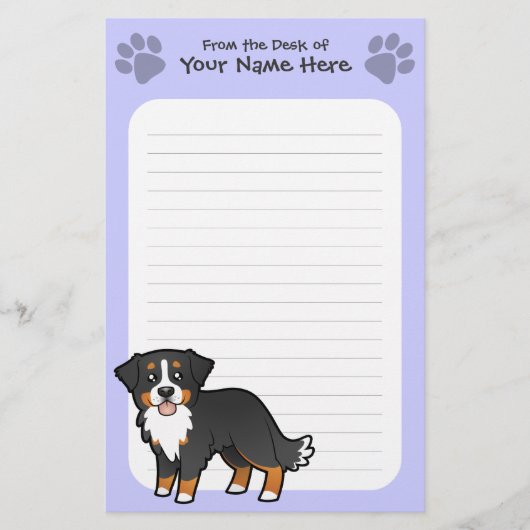 Cartoon Bernese Gebirgshund Briefpapier (Vorderseite)