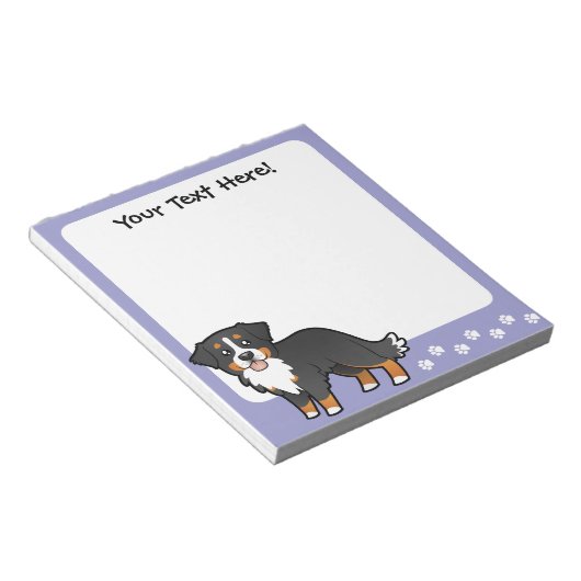 Cartoon Bernese Mountain Dog Notizblock (angewinkelt)