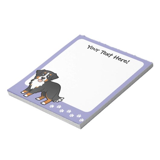 Cartoon Bernese Mountain Dog Notizblock (Rotiert)