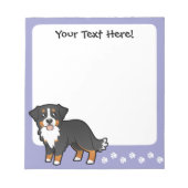 Cartoon Bernese Mountain Dog Notizblock (Vorderseite)