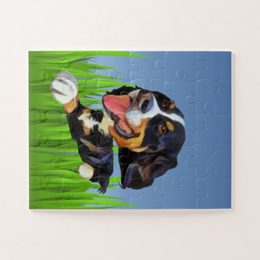 Cartoon Bernese Mountain Dog Puzzle für Kinder (Horizontal)