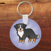 Cartoon Bernese Mountain Dog Schlüsselanhänger (Vorderseite)