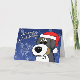 Cartoon Bernese Mountain Hund Weihnachtskarte Feiertagskarte
