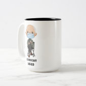 Cartoon Bernie Sanders und sein Warm Brown Mittens Zweifarbige Tasse (Vorderseite Links)