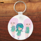 Cartoon Best Friends Schlüsselanhänger (Rückseite)