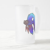 Cartoon Betta Fische/siamesische kämpfende Fische Mattglas Bierglas (VorderseiteRechts)