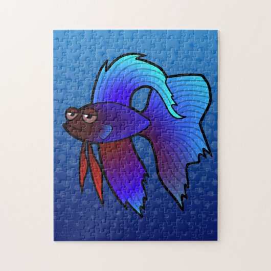 Cartoon Betta Fische/siamesische kämpfende Fische Puzzle (Vertikal)