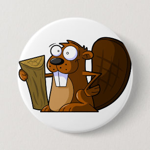 Cartoon-Biber-Button Button