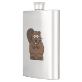 Cartoon-Biber Flachmann (Links)