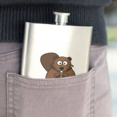 Cartoon-Biber Flachmann (Beispiel)