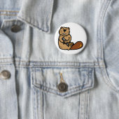 Cartoon-Biber für internationalen Biber-Tag Button (Beispiel)
