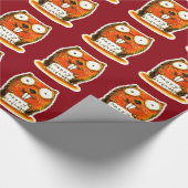 Cartoon Biber hält Geburtstagsbotschaft Geschenkpapier (Ecke)