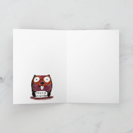 Cartoon-Biber Karte (Innenseite)