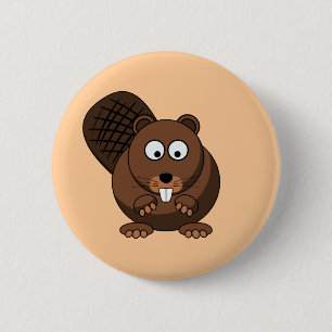 Cartoon-Biber-Knopf Button