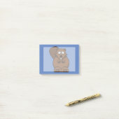 Cartoon-Biber mit blauem Hintergrund Post-it Klebezettel (Auf Schreibtisch)