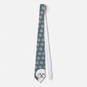 Cartoon Bichon Frise Krawatte