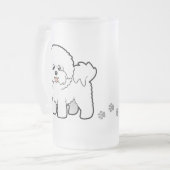 Cartoon Bichon Frise Mattglas Bierglas (Vorderseite Links)
