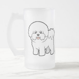 Cartoon Bichon Frise Mattglas Bierglas
