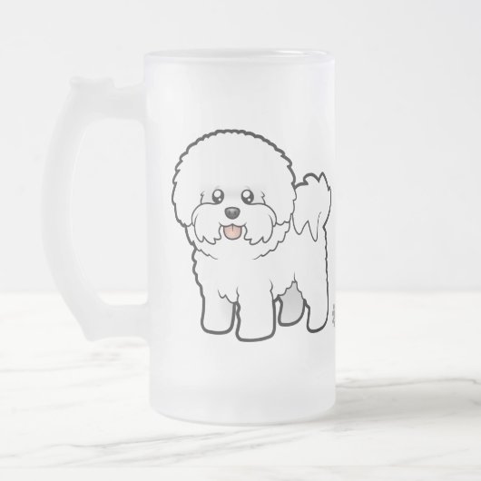 Cartoon Bichon Frise Mattglas Bierglas (Links)