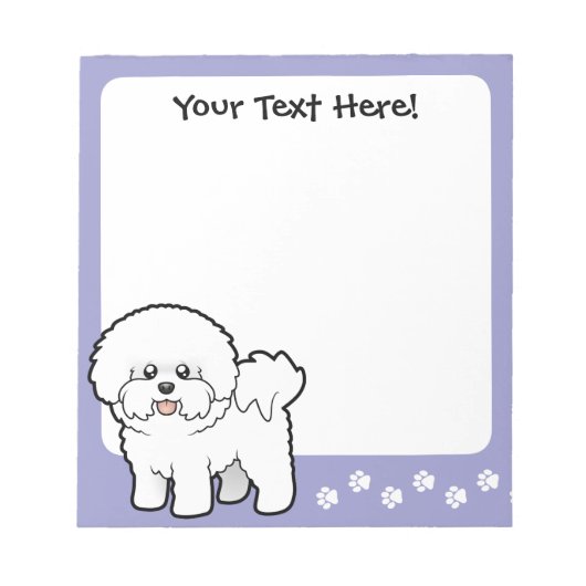 Cartoon Bichon Frise Notizblock (Vorderseite)
