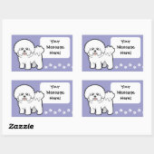 Cartoon Bichon Frise Rechteckiger Aufkleber (Blatt)