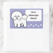 Cartoon Bichon Frise Rechteckiger Aufkleber (Tasche)