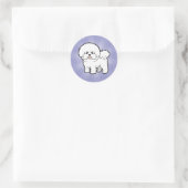 Cartoon Bichon Frise Runder Aufkleber (Tasche)