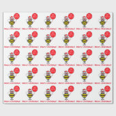 Cartoon-Biene mit Ballon: Seien Sie fröhlich Geschenkpapier (Flach)