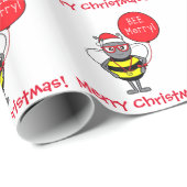 Cartoon-Biene mit Ballon: Seien Sie fröhlich Geschenkpapier (Rolleneckpunkt)