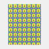 Cartoon Bienen und Blume Fleecedecke (Vorderseite)
