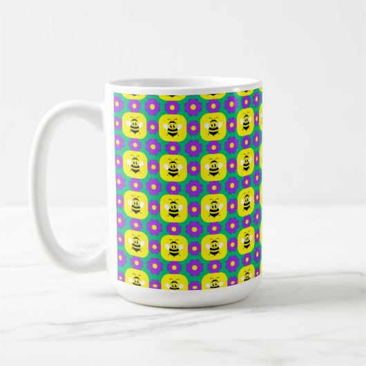 Cartoon Bienen und Blume Kaffeetasse (Links)