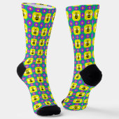 Cartoon Bienen und Blume Socken (Gewinkelt)