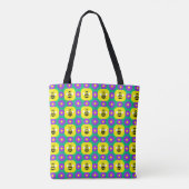 Cartoon Bienen und Blume Tasche (Rückseite)
