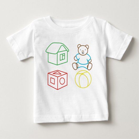 Cartoon Bier , Hausball, Würfel. Baby T-shirt (Vorderseite)