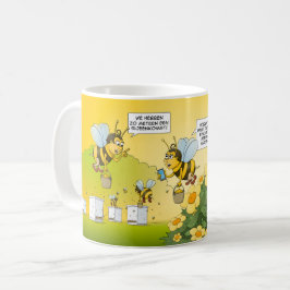 Cartoon; bijeenkomst en zoom meeting. kaffeetasse