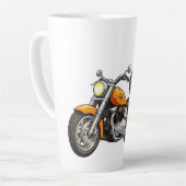 Cartoon Biker with Powerful Motorcycle Rider Art Milchtasse (Linke Ecke)