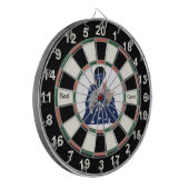 Cartoon-Bild von Donald Trump Dartscheibe (Vorderseite Links)