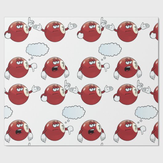 Cartoon Billard Ball Geschenkpapier (Flach)