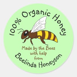 Cartoon Bio Honey Jar Label Stickers