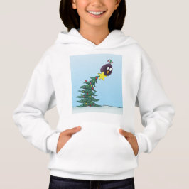Cartoon Bird Christmas Tree Star Hoodie