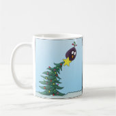 Cartoon Bird Christmas Tree Star Kaffeetasse (Links)