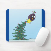 Cartoon Bird Christmas Tree Star Mousepad (Mit Mouse)